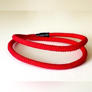 Red Rope Braided Bracelet with Magnetic Buckle